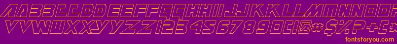 MasterforceHollow Font – Orange Fonts on Purple Background