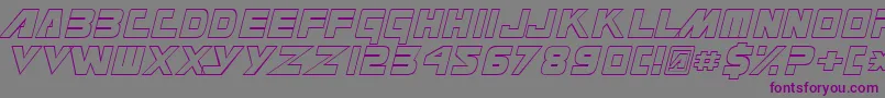 MasterforceHollow Font – Purple Fonts on Gray Background