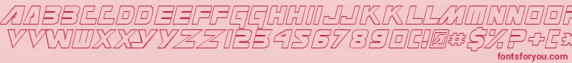 MasterforceHollow Font – Red Fonts on Pink Background