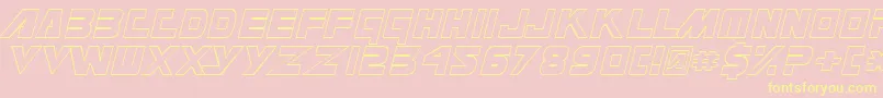 MasterforceHollow Font – Yellow Fonts on Pink Background