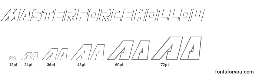MasterforceHollow Font Sizes