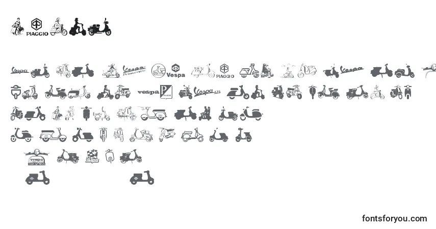 A fonte Vespa – alfabeto, números, caracteres especiais