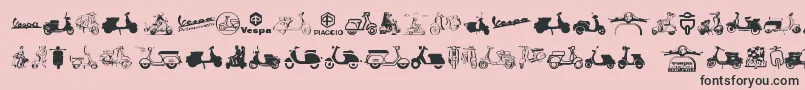 フォントVespa – ピンクの背景に黒い文字