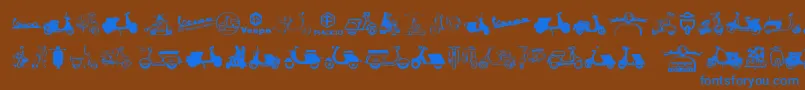 Vespa-fontti – siniset fontit ruskealla taustalla