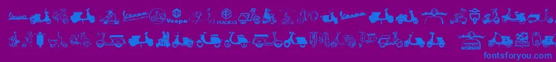 Vespa Font – Blue Fonts on Purple Background