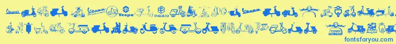 Vespa Font – Blue Fonts on Yellow Background