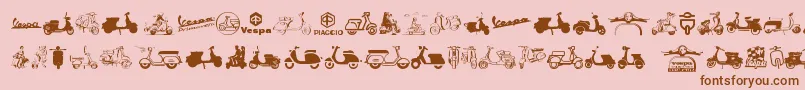 Vespa-fontti – ruskeat fontit vaaleanpunaisella taustalla