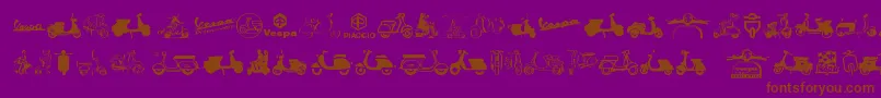 Vespa-fontti – ruskeat fontit violetilla taustalla