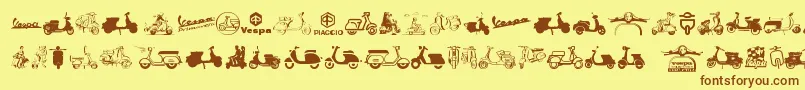 Vespa Font – Brown Fonts on Yellow Background