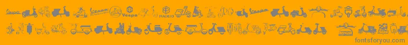 フォントVespa – オレンジの背景に灰色の文字