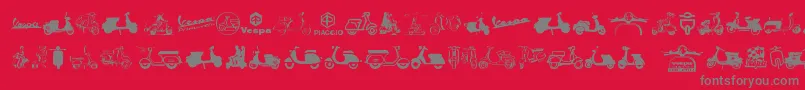Police Vespa – polices grises sur fond rouge