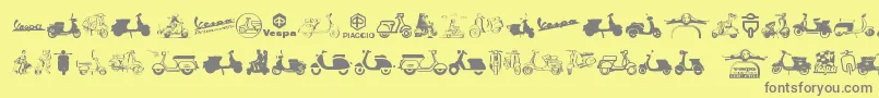 Vespa Font – Gray Fonts on Yellow Background