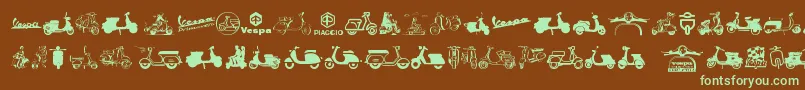 Vespa Font – Green Fonts on Brown Background