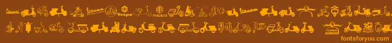 Vespa Font – Orange Fonts on Brown Background