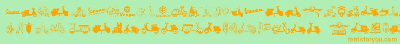 Шрифт Vespa – оранжевые шрифты на зелёном фоне