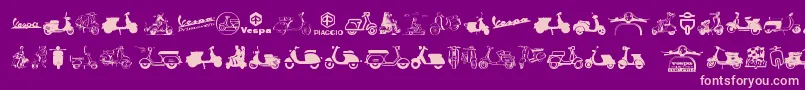 Vespa-fontti – vaaleanpunaiset fontit violetilla taustalla