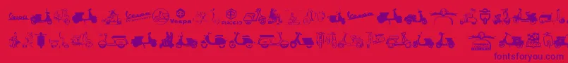 Vespa Font – Purple Fonts on Red Background