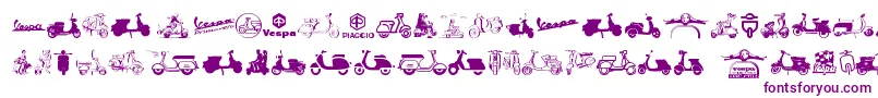 Vespa-fontti – violetit fontit valkoisella taustalla