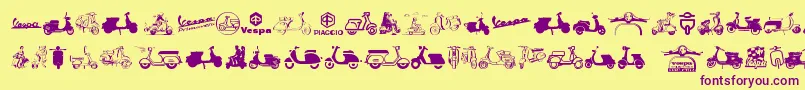 Vespa Font – Purple Fonts on Yellow Background