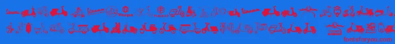 Vespa Font – Red Fonts on Blue Background
