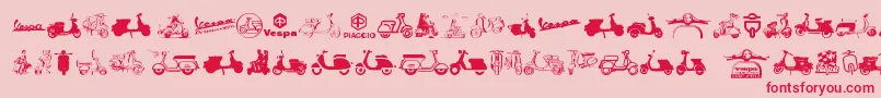 フォントVespa – ピンクの背景に赤い文字