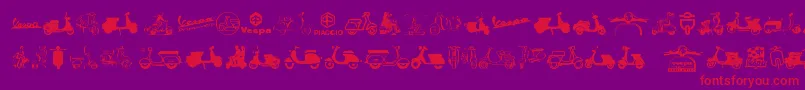 Vespa Font – Red Fonts on Purple Background