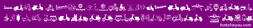 Шрифт Vespa – белые шрифты на фиолетовом фоне