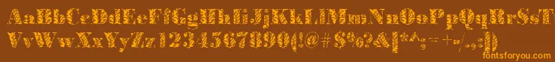 BodoniplantRegular Font – Orange Fonts on Brown Background