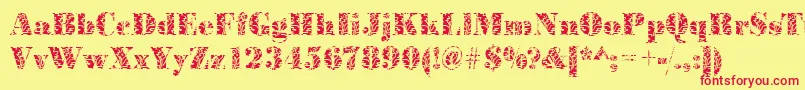 BodoniplantRegular Font – Red Fonts on Yellow Background