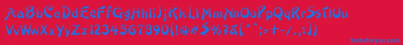 PainterRegular Font – Blue Fonts on Red Background