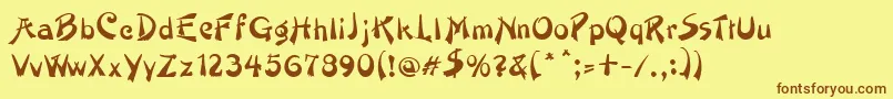 PainterRegular Font – Brown Fonts on Yellow Background