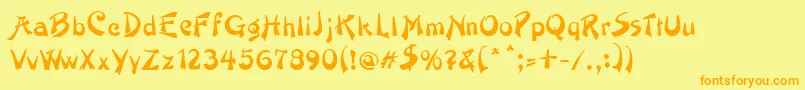 PainterRegular Font – Orange Fonts on Yellow Background