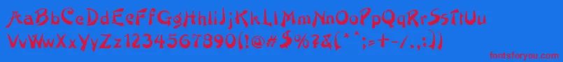 PainterRegular Font – Red Fonts on Blue Background