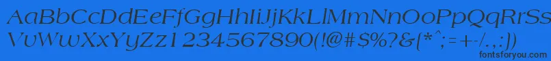 AmphionItalic Font – Black Fonts on Blue Background