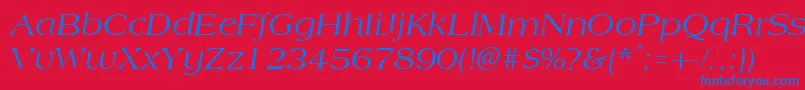 AmphionItalic Font – Blue Fonts on Red Background