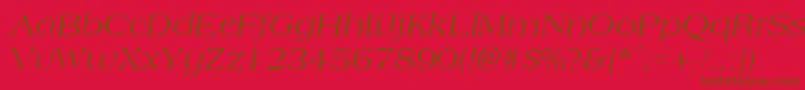 Czcionka AmphionItalic – brązowe czcionki na czerwonym tle