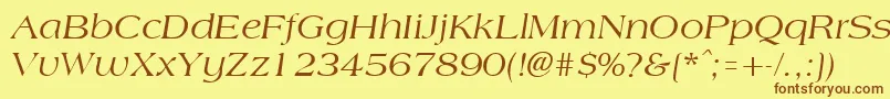 AmphionItalic Font – Brown Fonts on Yellow Background