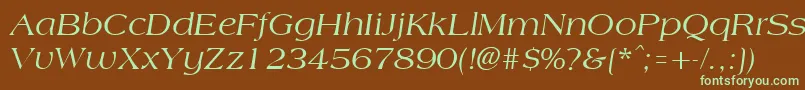 AmphionItalic Font – Green Fonts on Brown Background