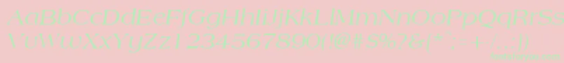 AmphionItalic Font – Green Fonts on Pink Background