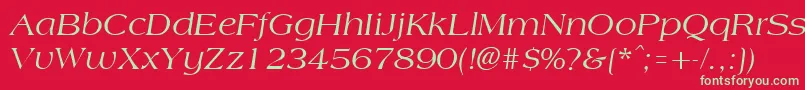 Czcionka AmphionItalic – zielone czcionki na czerwonym tle