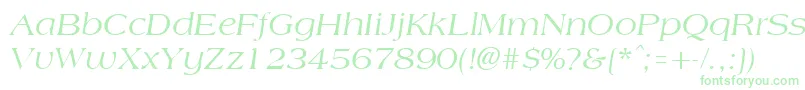 Czcionka AmphionItalic – zielone czcionki