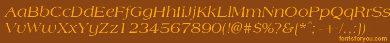 AmphionItalic Font – Orange Fonts on Brown Background