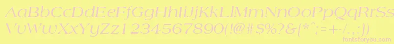 AmphionItalic Font – Pink Fonts on Yellow Background