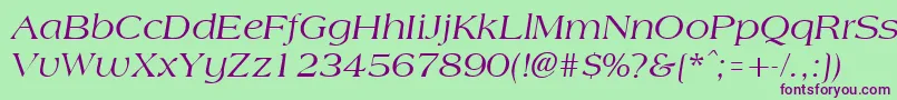 AmphionItalic Font – Purple Fonts on Green Background