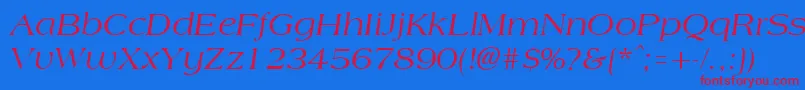 AmphionItalic Font – Red Fonts on Blue Background