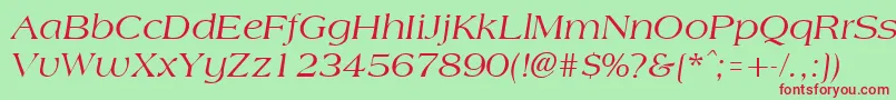 Шрифт AmphionItalic – красные шрифты на зелёном фоне