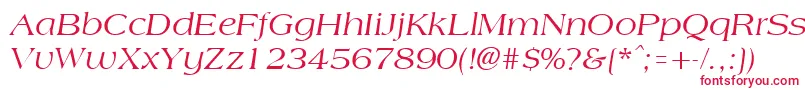 フォントAmphionItalic – 白い背景に赤い文字