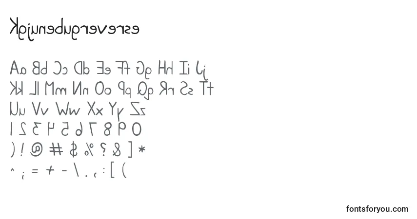 A fonte Kgjunebugreverse – alfabeto, números, caracteres especiais