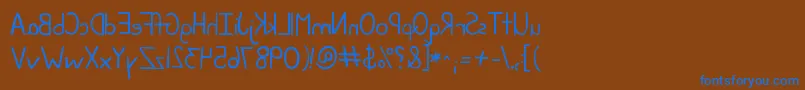 Kgjunebugreverse Font – Blue Fonts on Brown Background