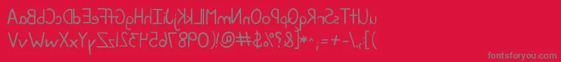 フォントKgjunebugreverse – 赤い背景に灰色の文字